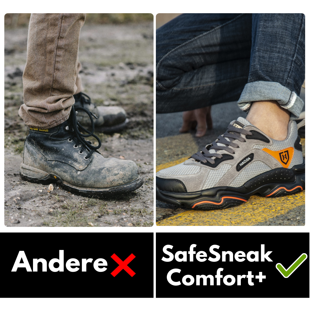 SafeSneak Comfort+ ergonomischer und schmerzlindernder Sicherheitsschuh - Zertifiziert nach EN ISO 20345