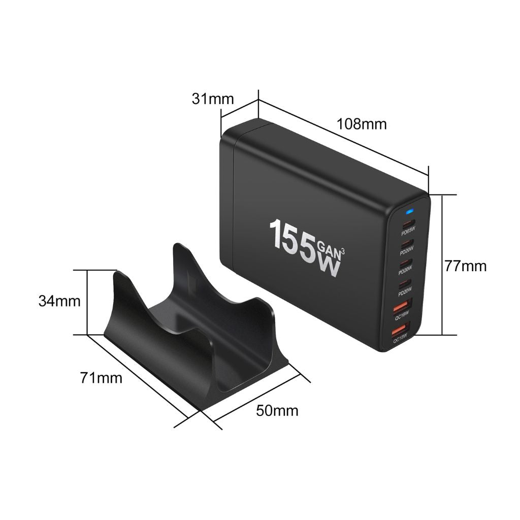 Loopstep | 155W GaN 6-Port USB-C Ladegerät