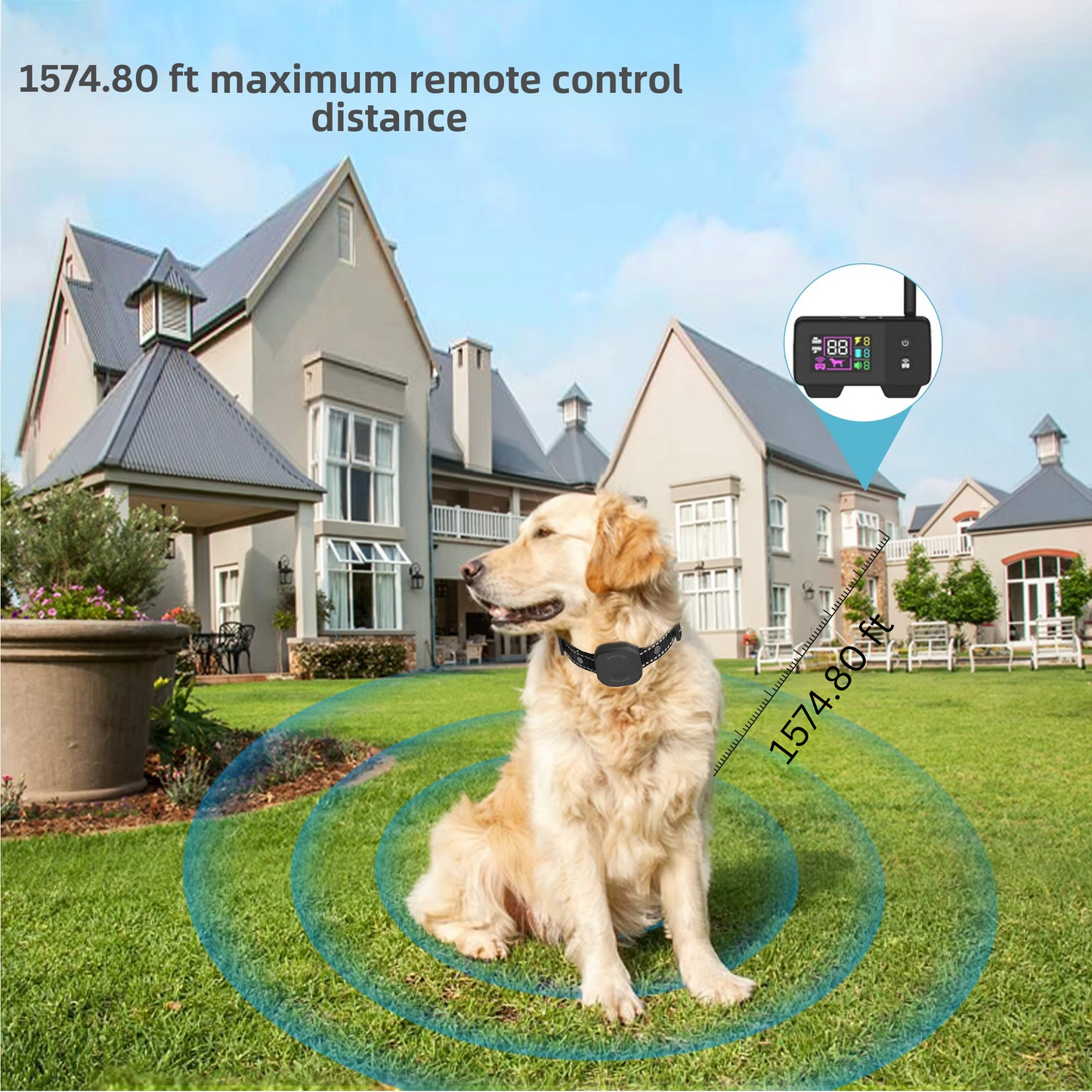 Loopstep | Ultimatives Sicherheits 1.574,8 Fuß Wireless Hundezaun-System mit wiederaufladbarem, wasserdichtem Halsband