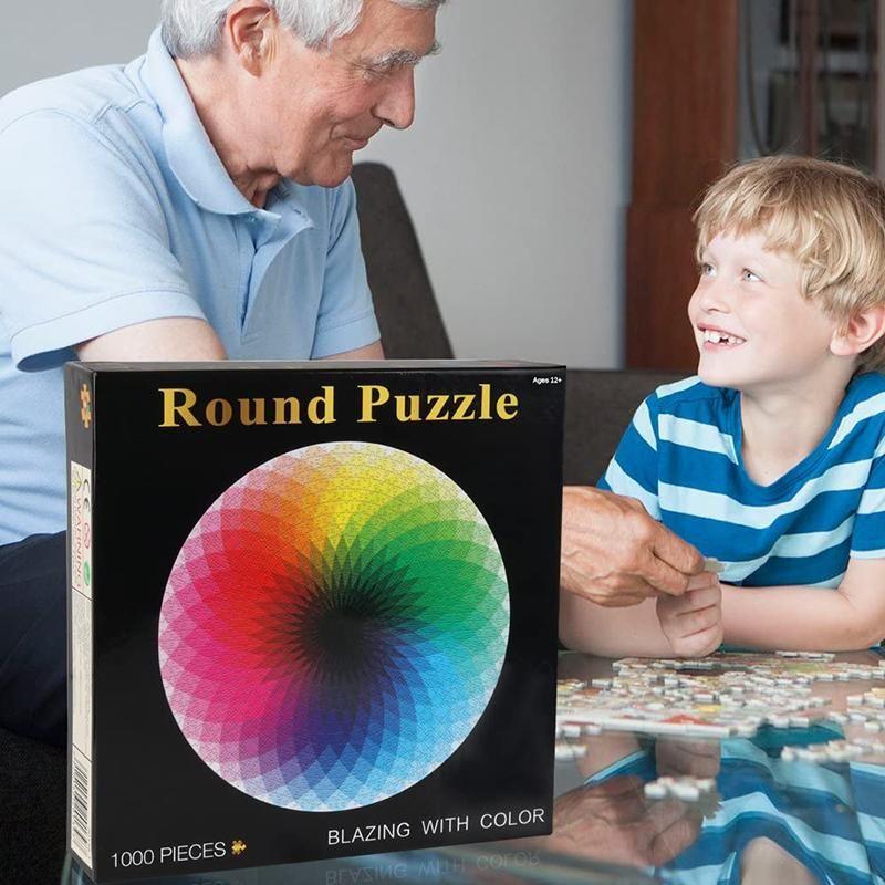 Loopstep | Gradient Farbige Regenbogen Runde Puzzles