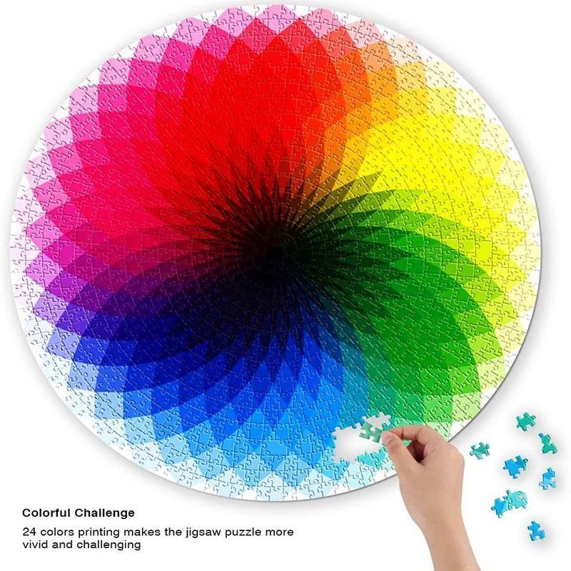 Loopstep | Gradient Farbige Regenbogen Runde Puzzles