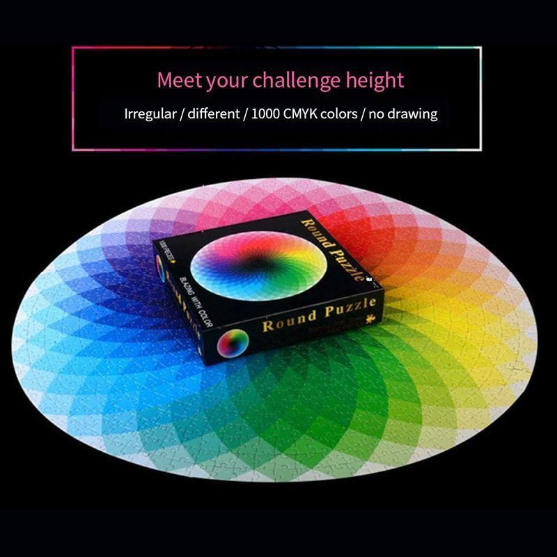 Loopstep | Gradient Farbige Regenbogen Runde Puzzles