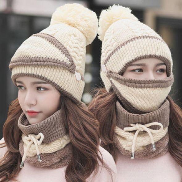Loopstep | 3PCS Damen Winter Schal Set