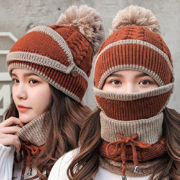 Loopstep | 3PCS Damen Winter Schal Set