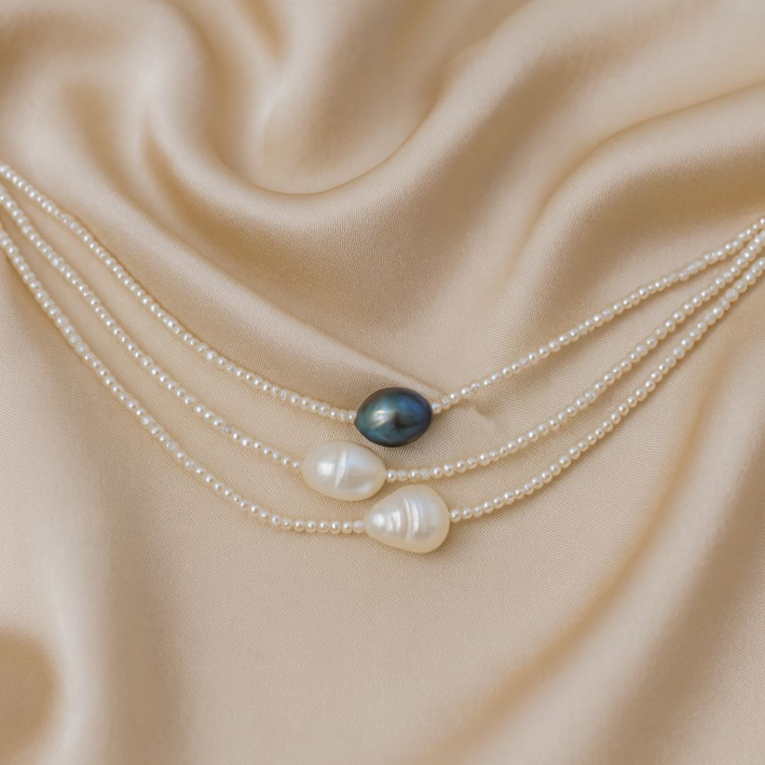 Vintage-Kette – Perlenzauber im Meeresglanz