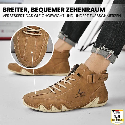 Alpaka - orthopädische, wasserdichte & rutschfeste Leder-Barfußschuhe für sicheres, gelenkschonendes Gehen für Senioren