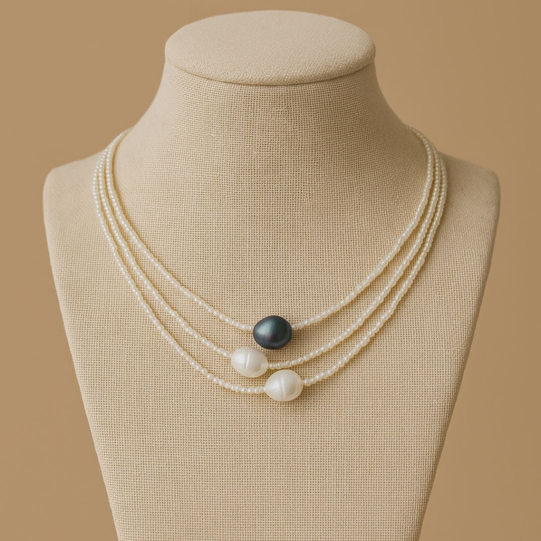 Vintage-Kette – Perlenzauber im Meeresglanz
