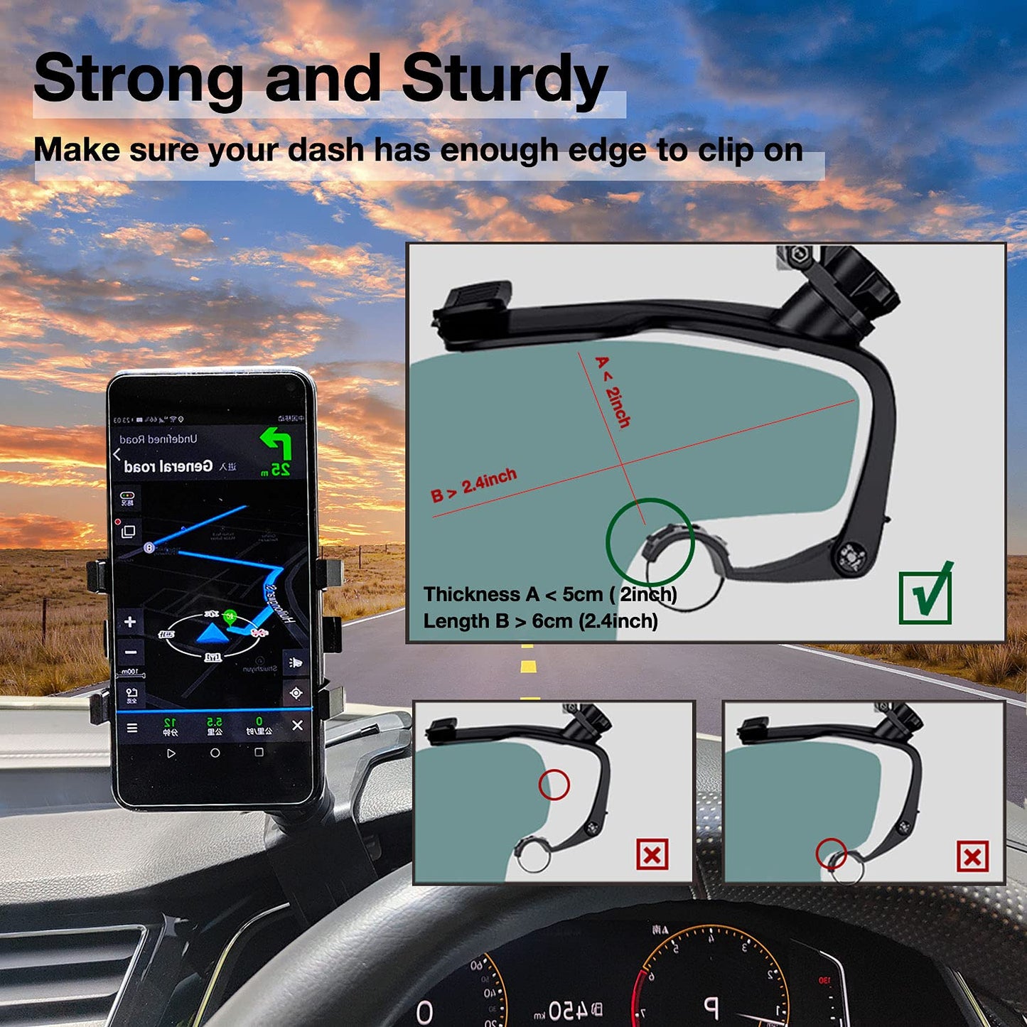 Loopstep | 360 Grad drehbarer Auto Armaturenbrett Handyhalter