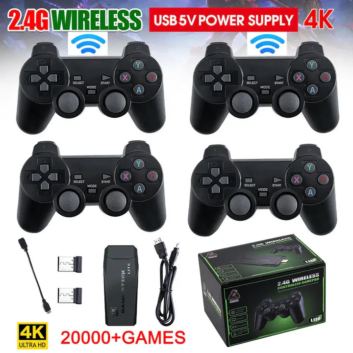 Loopstep | HDMI 4K TV Spielstick Konsole | 64GB mit über 20.000 Retro-Spielen & 2 kabellosen Gamepads