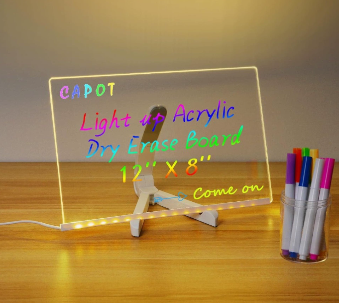 Leuchtende Acryl-Maltafel für Kinder, abwischbar