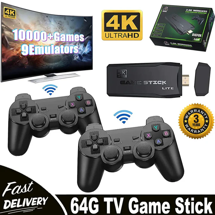 Loopstep | HDMI 4K TV Spielstick Konsole | 64GB mit über 20.000 Retro-Spielen & 2 kabellosen Gamepads