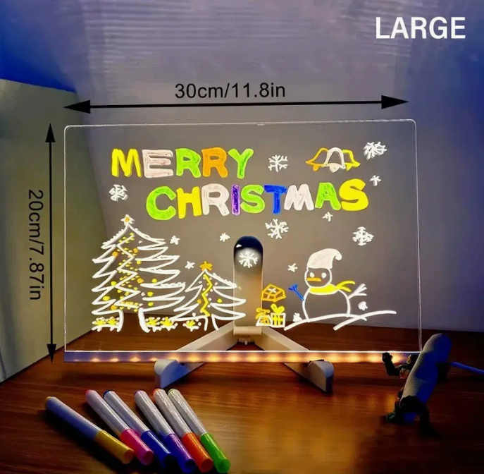 Leuchtende Acryl-Maltafel für Kinder, abwischbar