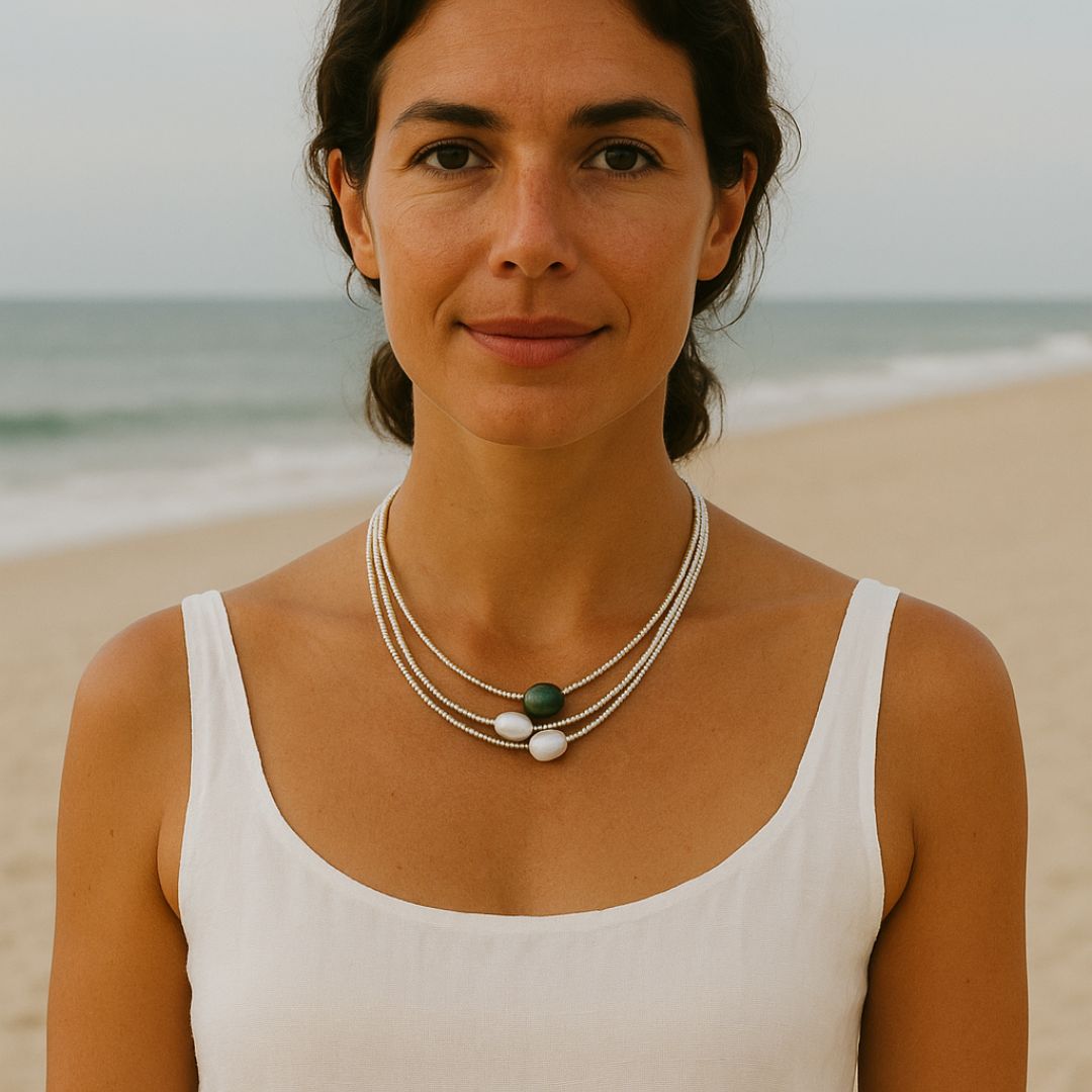 Vintage-Kette – Perlenzauber im Meeresglanz