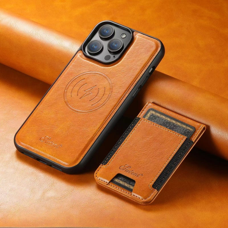 Luxora – iPhone Hülle aus Echtleder mit Kartenfach und MagSafe – Damen & Herren