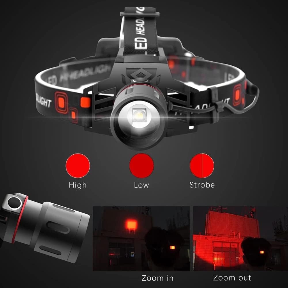 Loopstep | Wiederaufladbare LED Stirnlampe mit Weiß-, Rot- und Grünlicht – Leistungsstarke Kopflampe mit USB und Akku