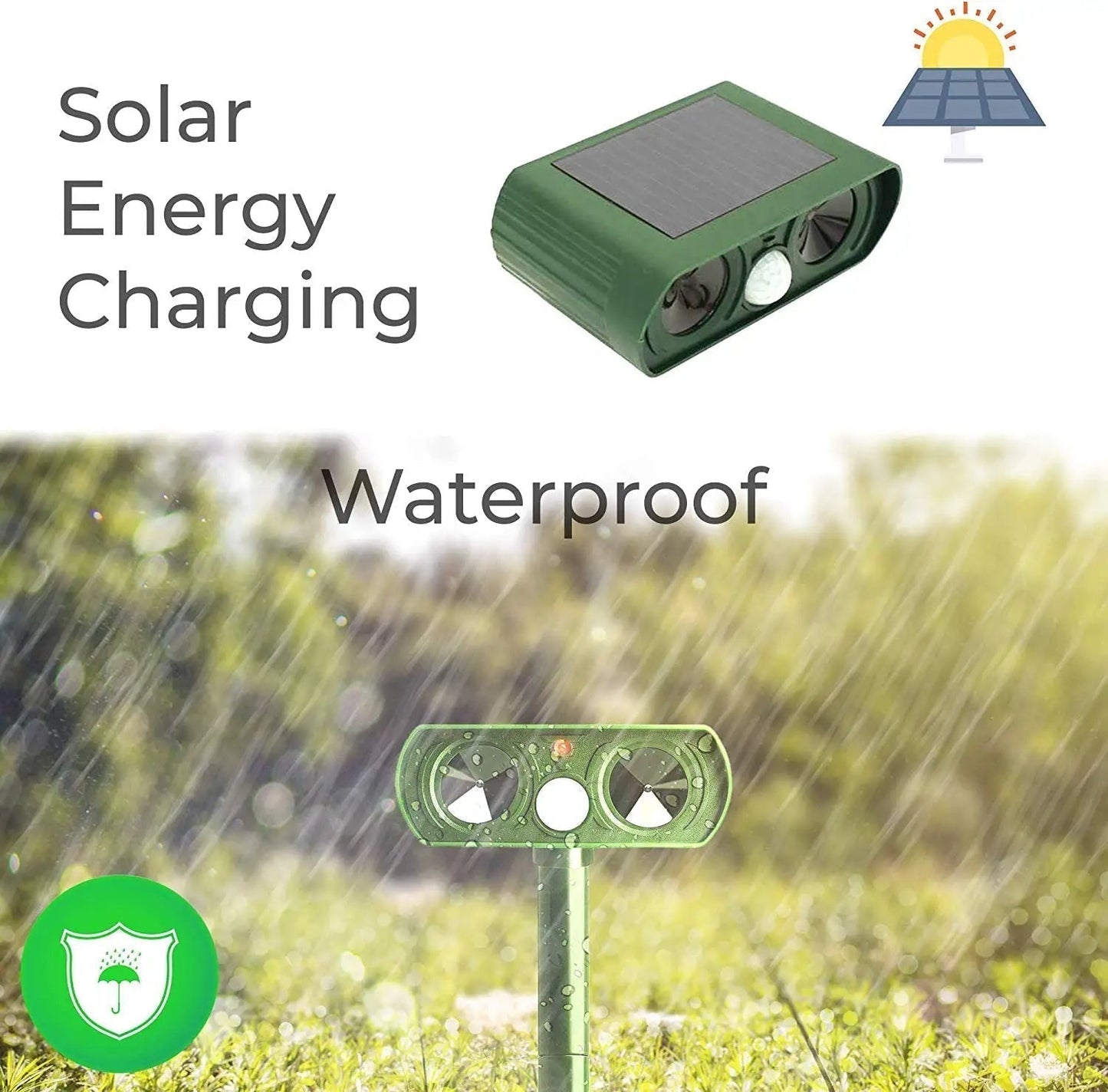 Loopstep | Ultraschall Vogel + Schädling Abwehr Solarbetrieben - Lange Reichweite