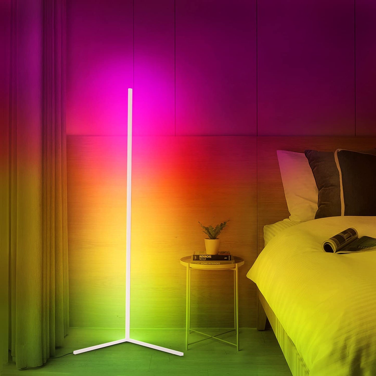 Schlanke LED Ecklampe, dimmbar, Wohnzimmer & Schlafzimmer