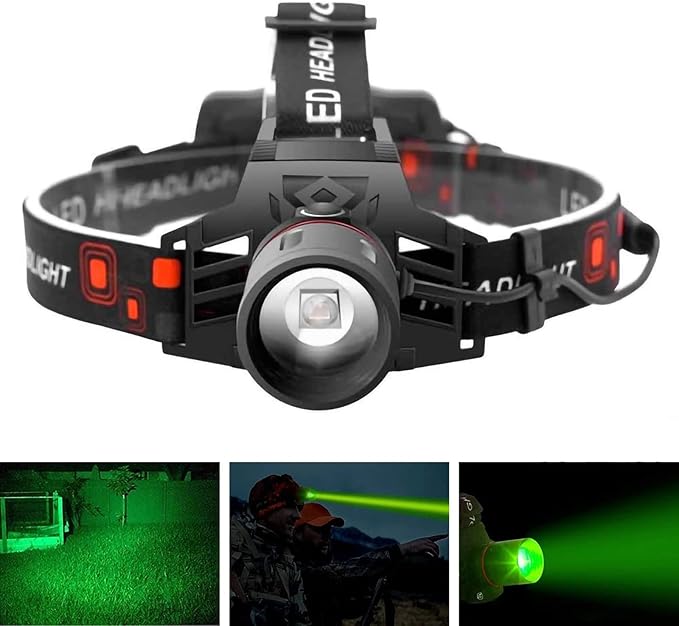 Loopstep | Wiederaufladbare LED Stirnlampe mit Weiß-, Rot- und Grünlicht – Leistungsstarke Kopflampe mit USB und Akku