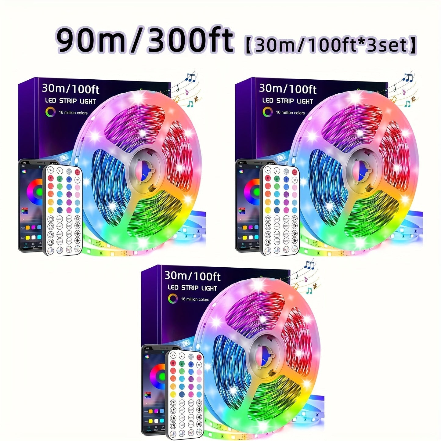 LED Strip Lights, Farbwechsel, Musik-Synchronisation