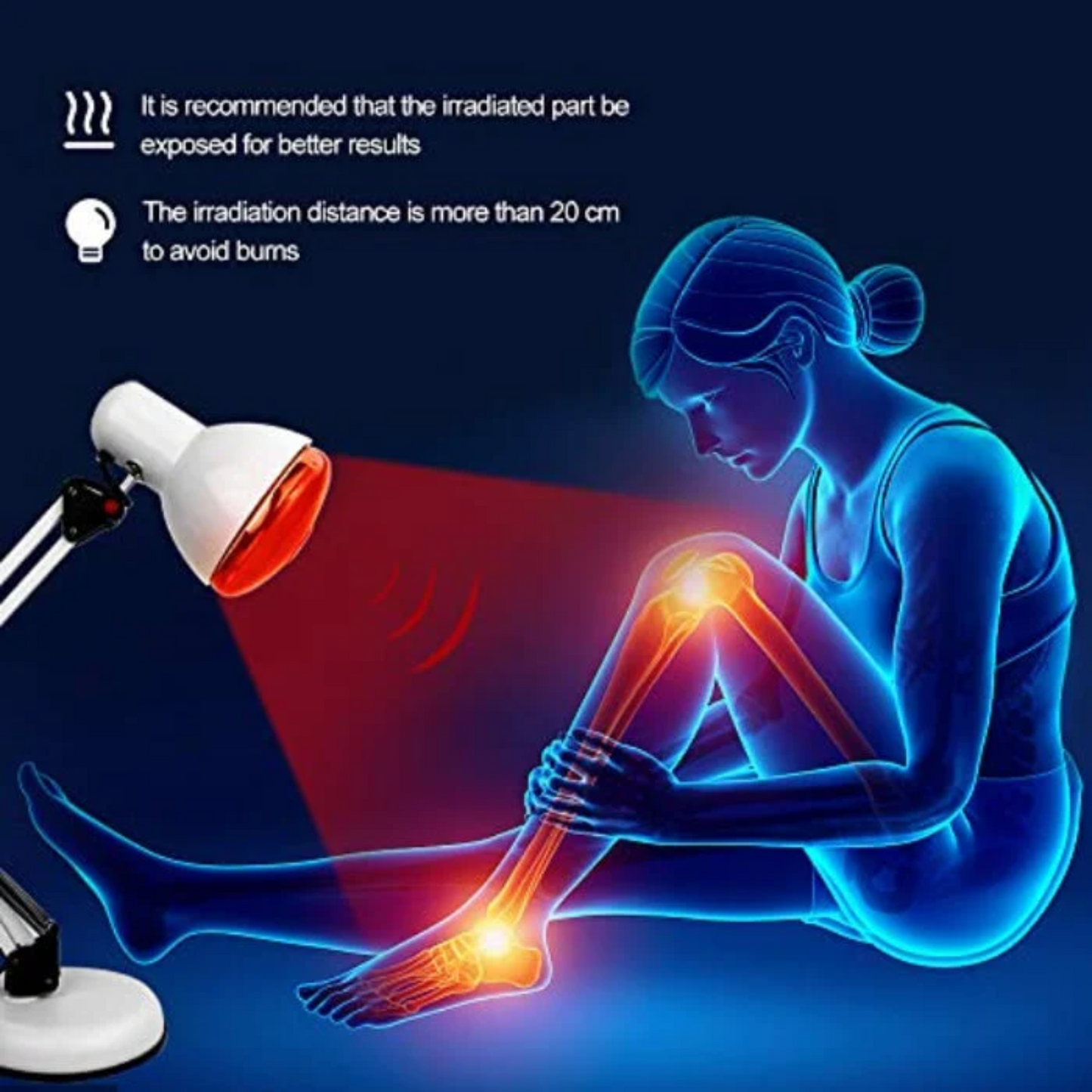 Loopstep | Rote Lichttherapie Lampe für die Haut - Infrarot-Wärme mit Stativ