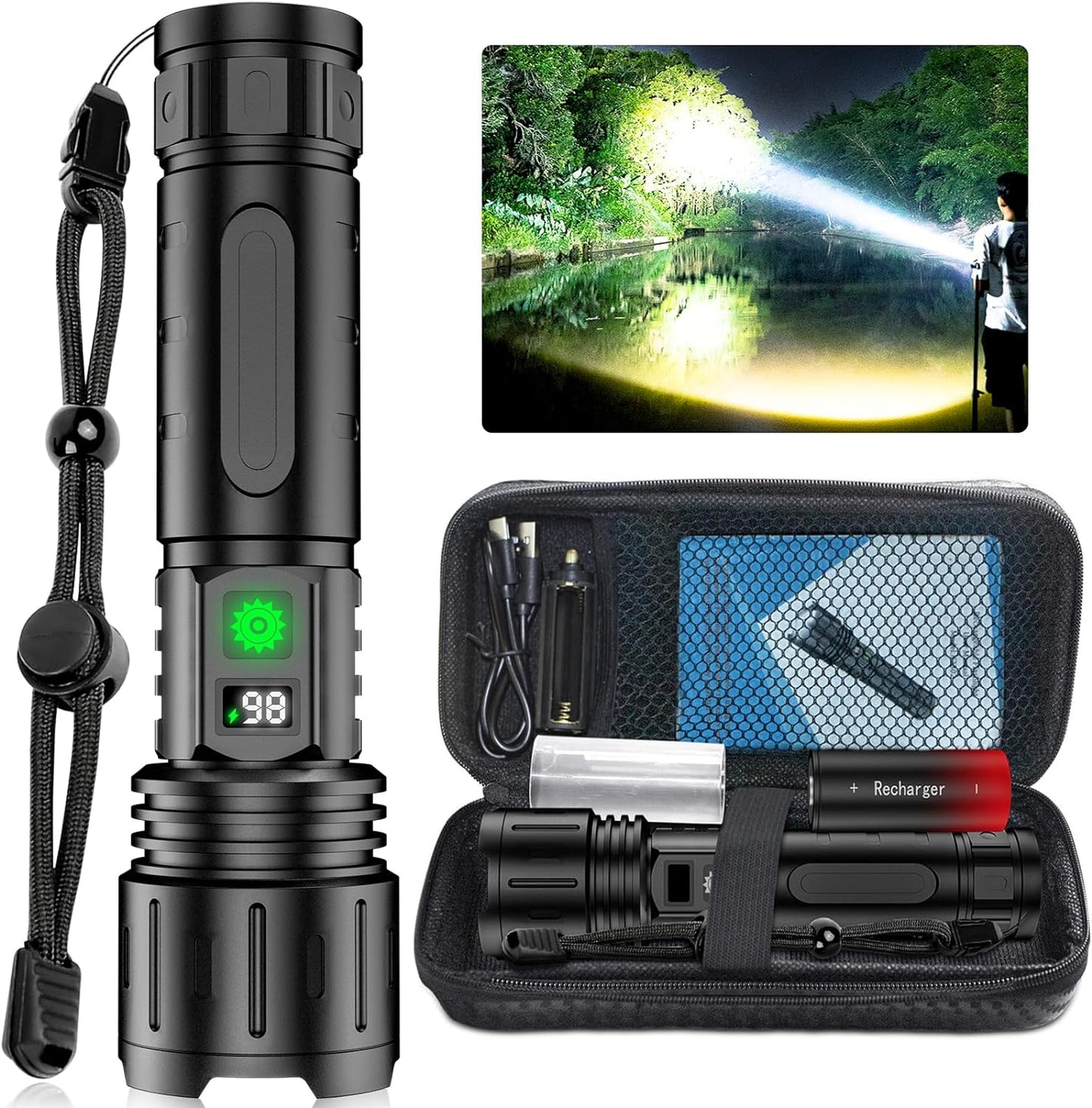 Loopstep | UltraBeam 100,000 Lumen Taschenlampe – Superhell & Vielseitig für jede Situation