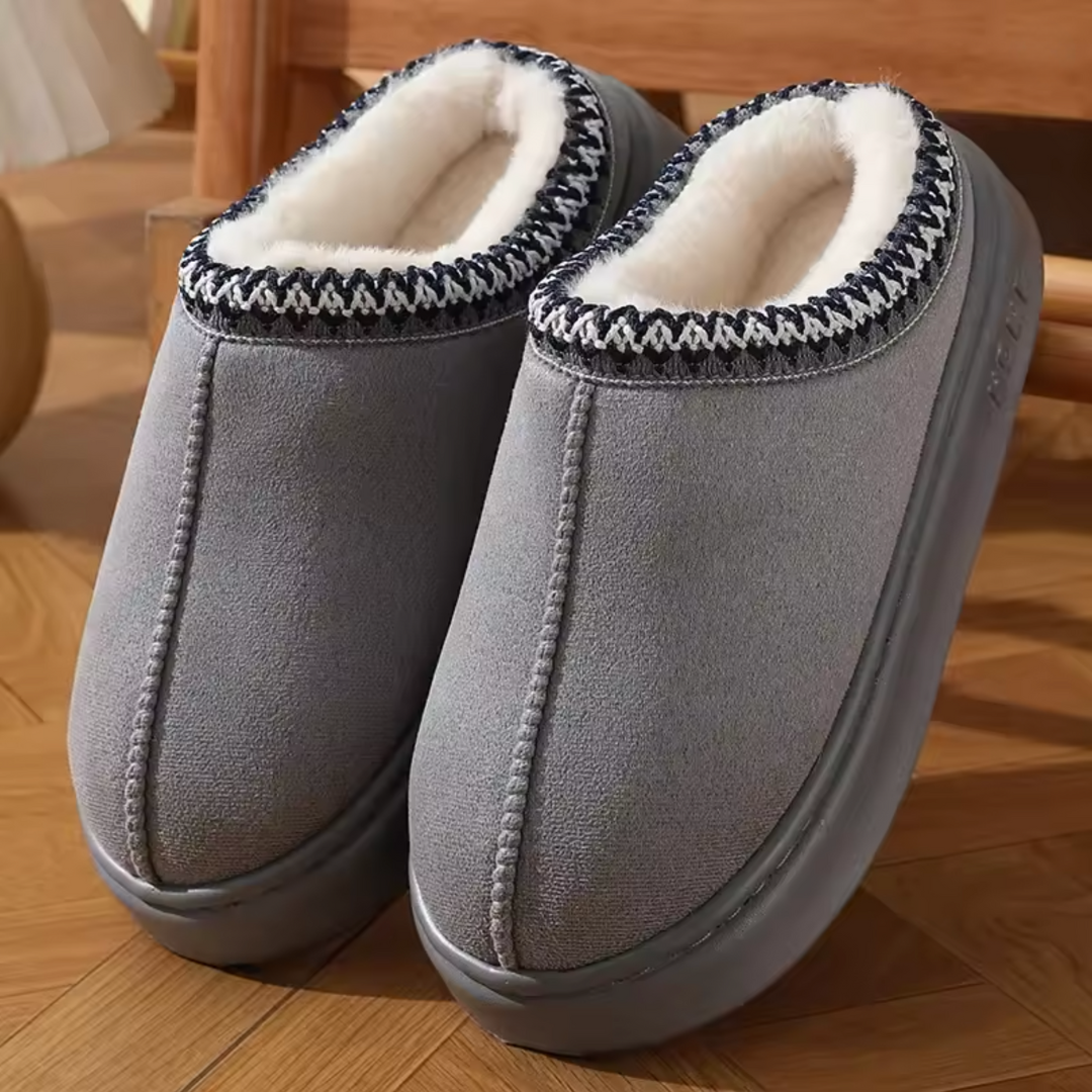 Warme wasserdichte Mules, Teddy-Futter, rutschfest, Damen, Innen & Außen