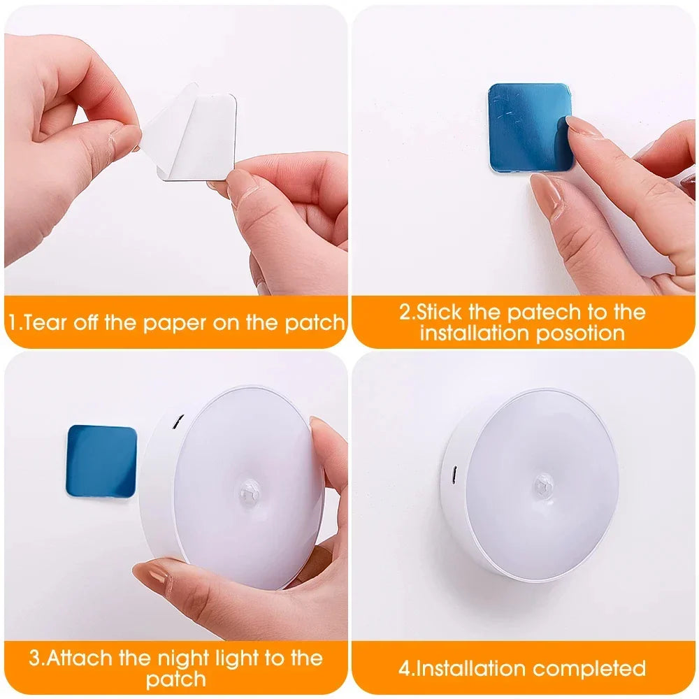 Wiederaufladbare Bewegungsmelder LED Nachtlicht, USB für Zimmer & Treppe