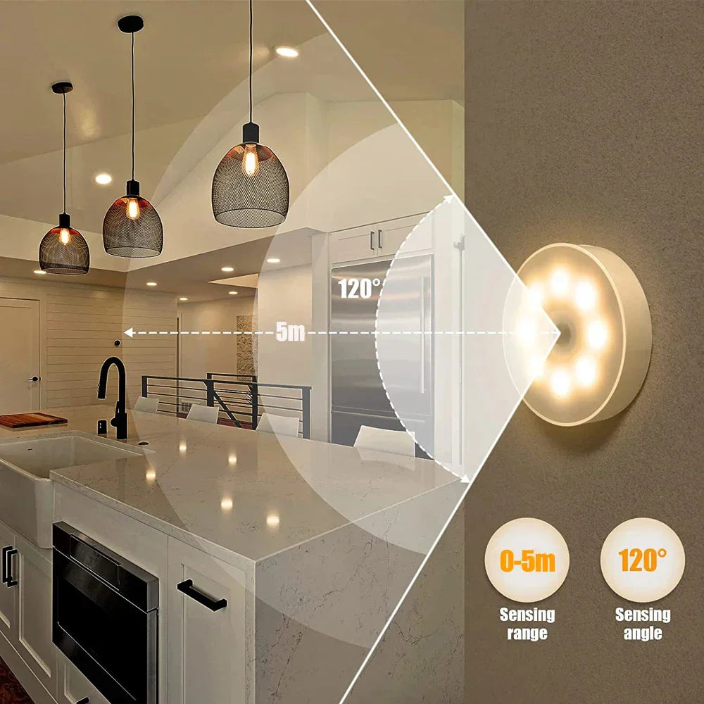 Wiederaufladbare Bewegungsmelder LED Nachtlicht, USB für Zimmer & Treppe