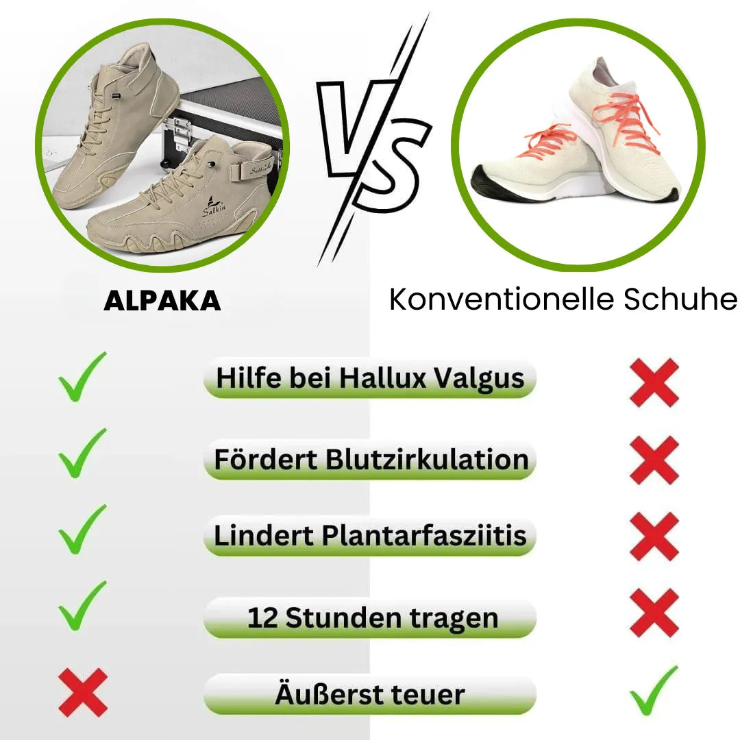 Alpaka - orthopädische, wasserdichte & rutschfeste Leder-Barfußschuhe für Entlastung bei Rückenschmerzen & Gelenkproblemen