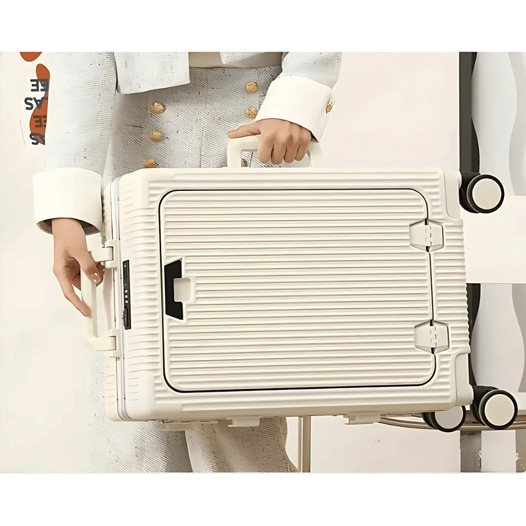 Loopstep | Manhattan Pro – Hartschalen-Handgepäckkoffer mit Aluminiumrahmen, Laptopfach und USB-Anschlüssen