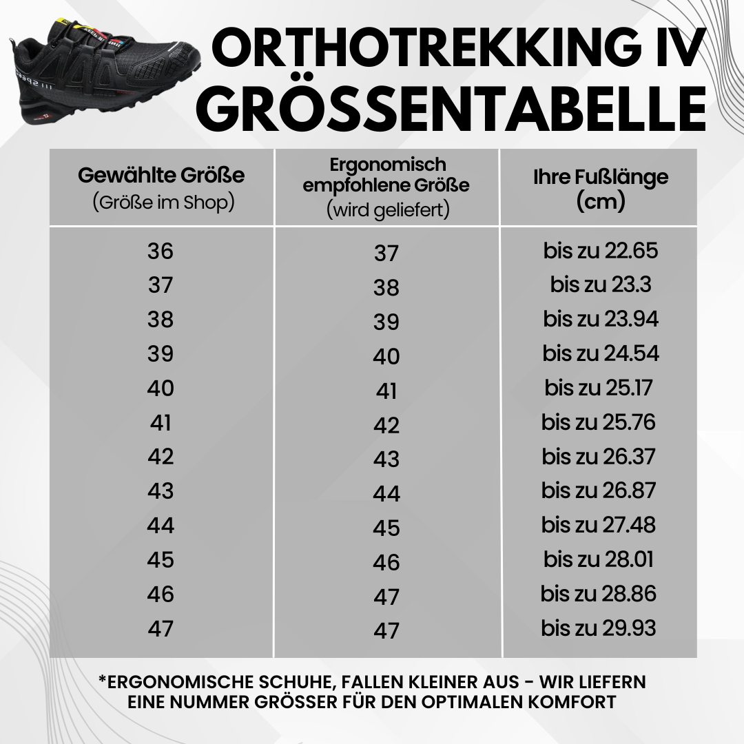 OrthoTrekking IV - ergonomische schmerzlindernde Trekking u.- Wanderschuhe (2025) - Sonderaktion 1+1 Gratis