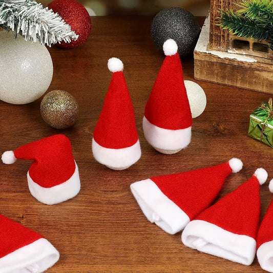 Weihnachtliche Tischdekoration, Mini Santa Hüte Tischdeko