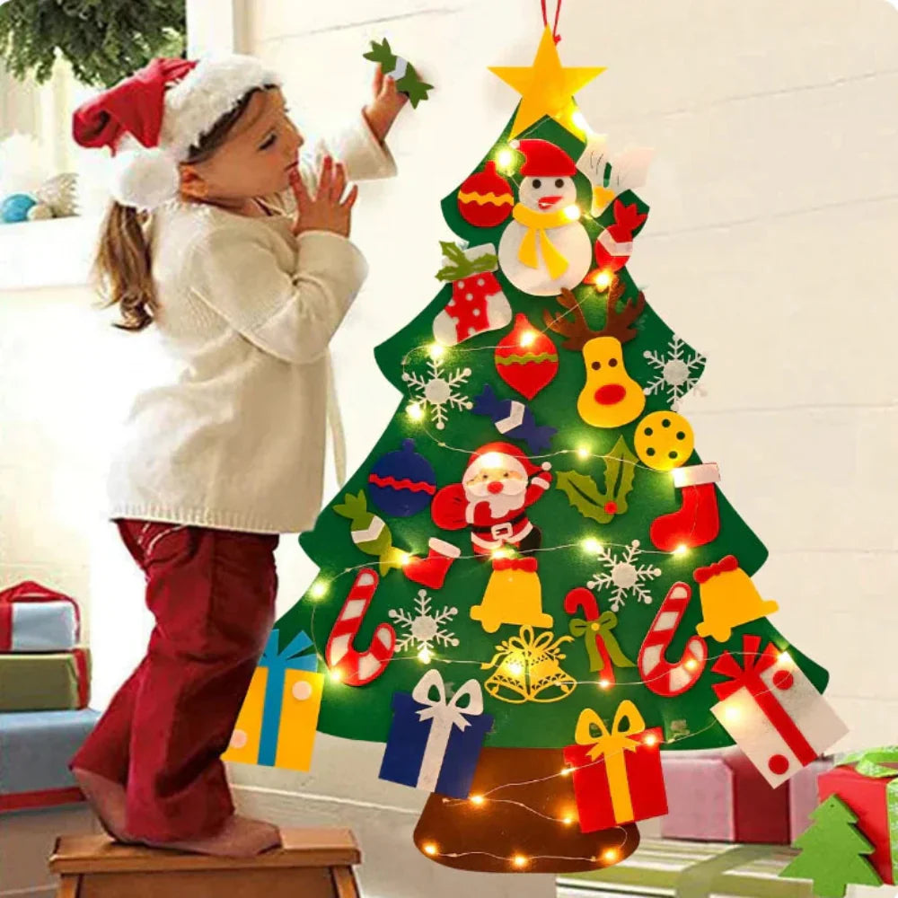 Weihnachtsbaum Filz-Aktivitätsset, Kinder-Ornamente & Lichter