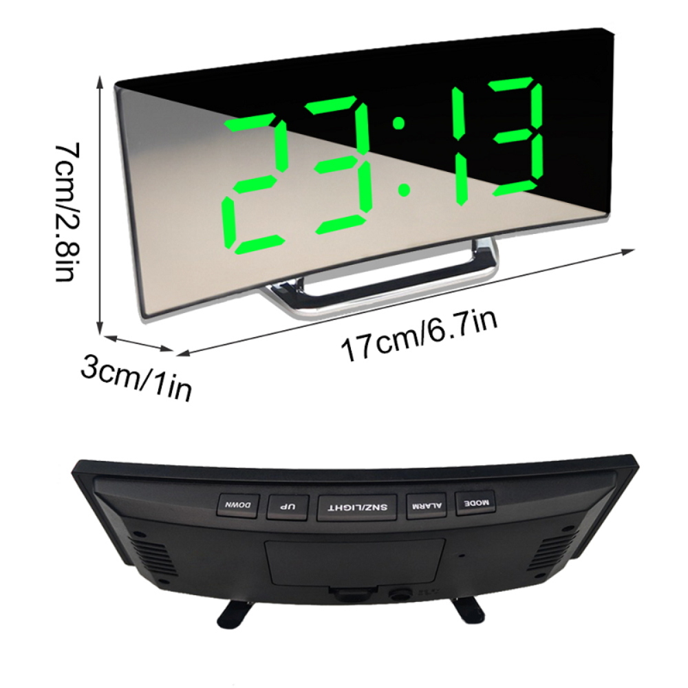 Curveon - LED-Digitalwecker mit gebogenem Display