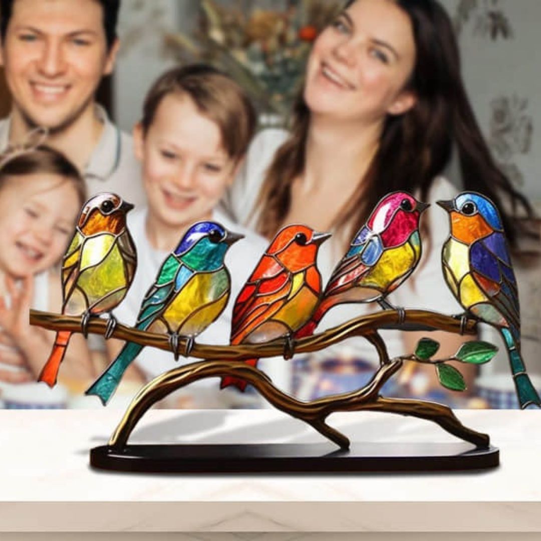 Handgefertigte Farbenfrohe Vogelskulptur - perfekt für Zuhause, im Büro oder als Geschenk