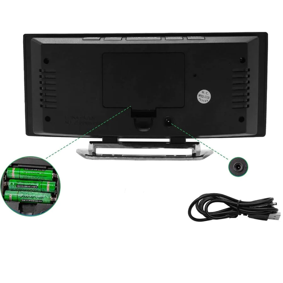 Digitaluhr | LED Spiegelwecker | Auto Dimmung blendfrei | CurveClock