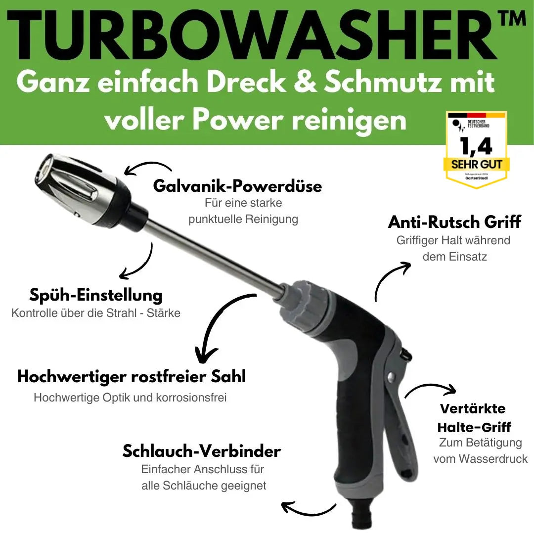 Turbowasher Set - Power-Hochdruckreiniger + Seifenbehälter