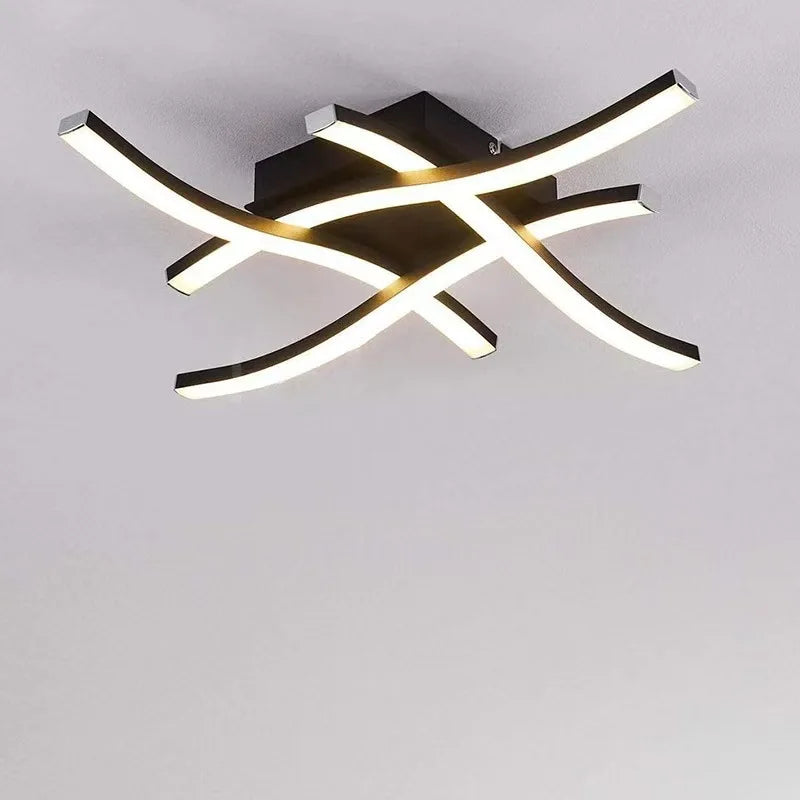 Minimalistische LED Deckenleuchte, kreatives Vierarm-Wellen-Design