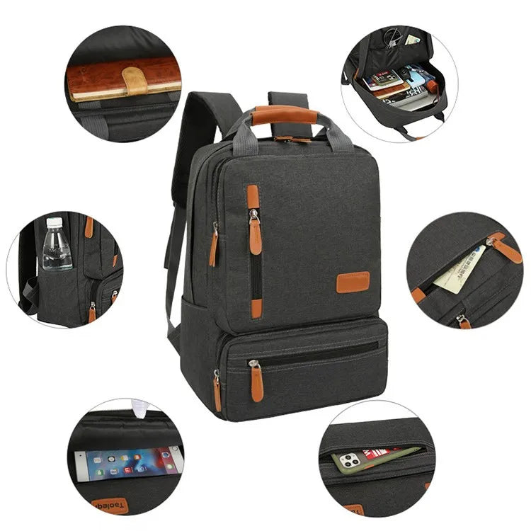 Herren 3-teiliger Rucksack-Set, wasserdicht, Laptop & Reise