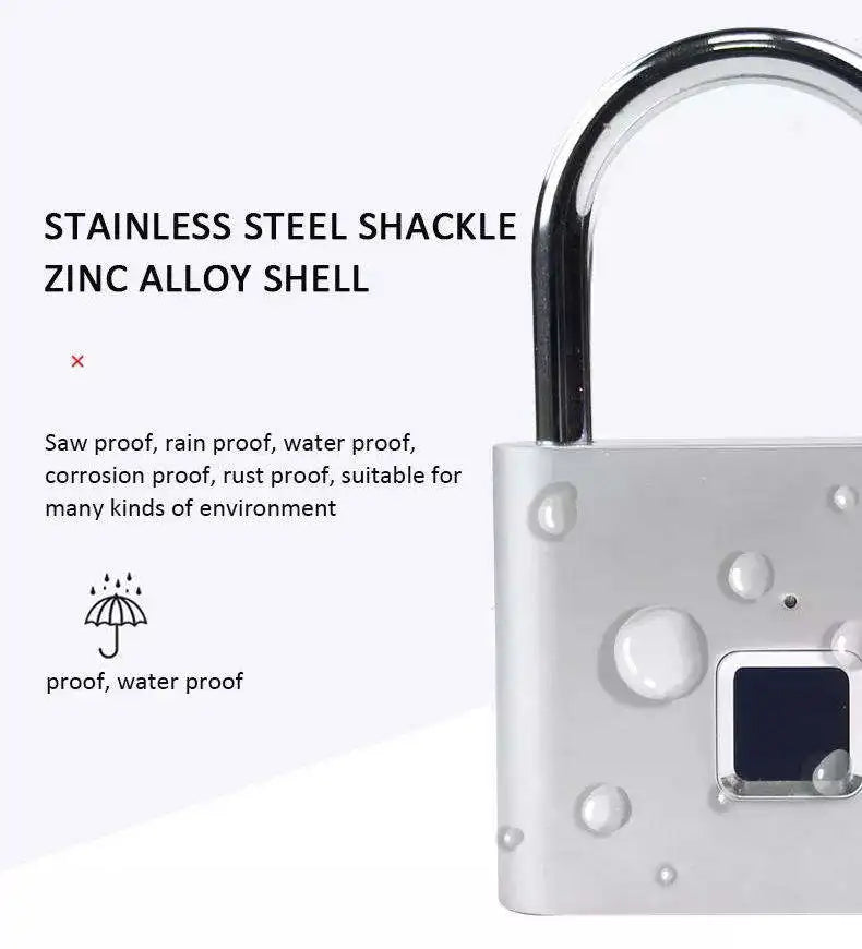 Intelligentes Fingerabdruck-Schloss, kabellos, USB, wasserdicht