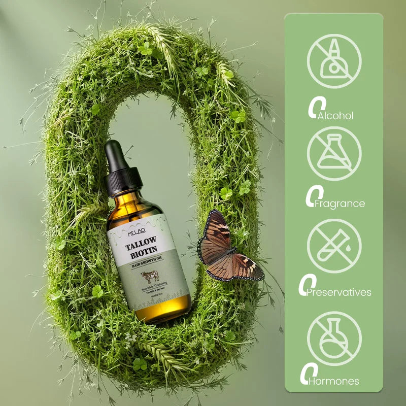 Bio-Biotin Talg Haarwachstumsöl, natürlich, kräftigend, für Männer & Frauen