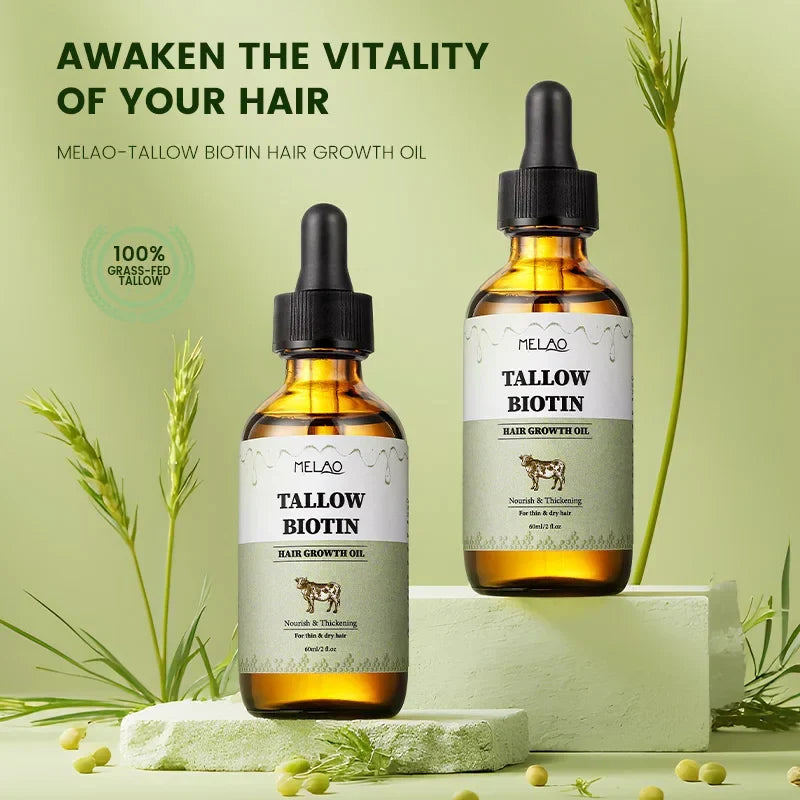 Bio-Biotin Talg Haarwachstumsöl, natürlich, kräftigend, für Männer & Frauen