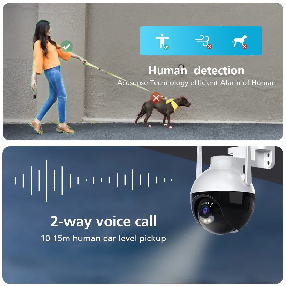 5MP Outdoor PTZ WLAN Sicherheitskamera, wasserdicht, Nachtsicht, Bewegung