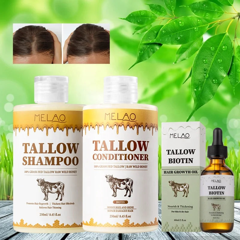 Bio-Biotin Talg Haarwachstumsöl, natürlich, kräftigend, für Männer & Frauen