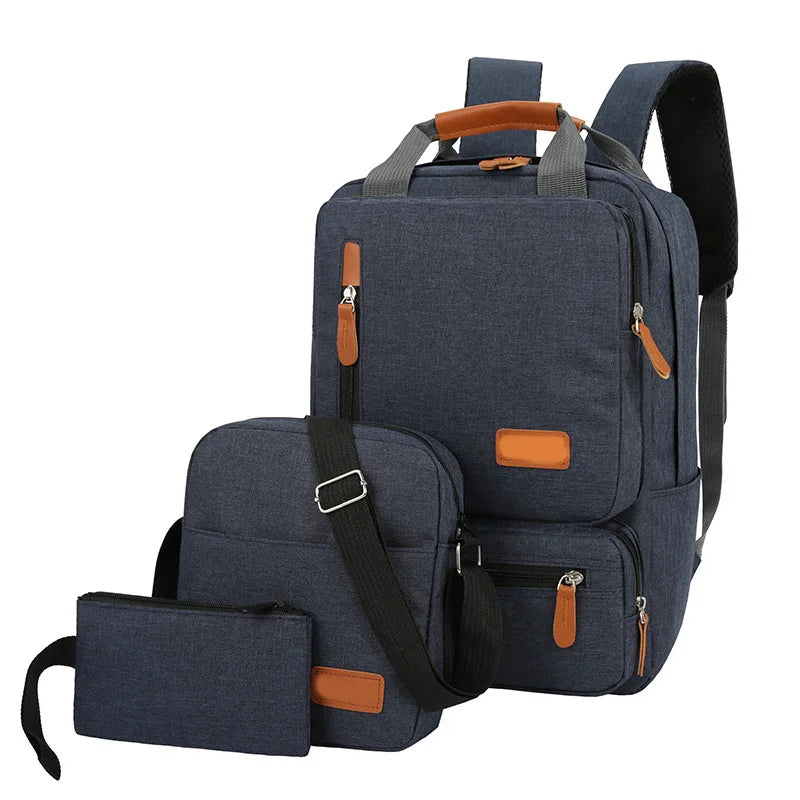 Herren 3-teiliger Rucksack-Set, wasserdicht, Laptop & Reise