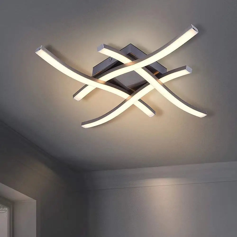 Minimalistische LED Deckenleuchte, kreatives Vierarm-Wellen-Design