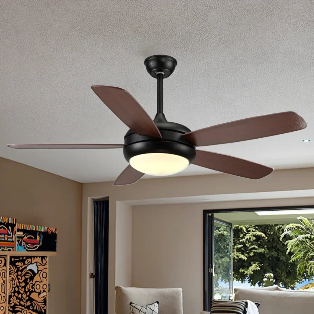 52-Zoll LED Deckenventilator, 5 Flügel, 6-Gang, energiesparend, Licht