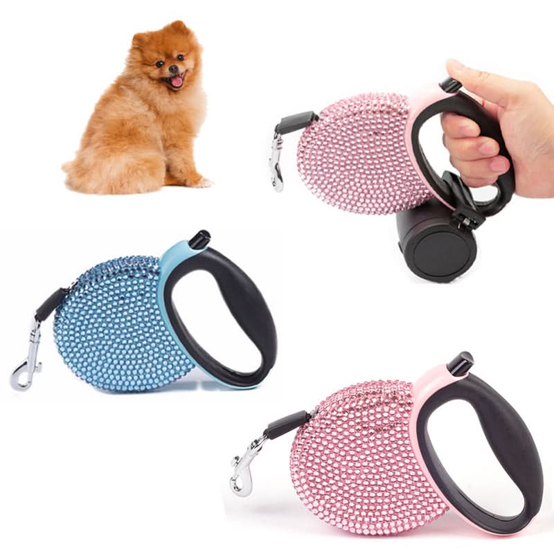 Loopstep | Luxus Rückzugsleine mit Strasssteinen für kleine Hunde und Katzen