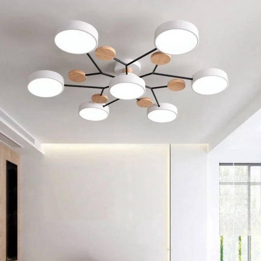 Moderner Macaron Kronleuchter, LED Pendelleuchte 48–84W, Schlafzimmer & Wohnzimmer