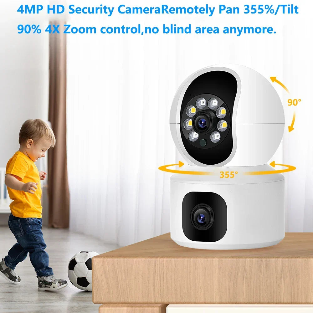 4MP WLAN CCTV Kamera, Nachtsicht, PTZ, Bewegungserkennung & Zwei-Wege-Audio
